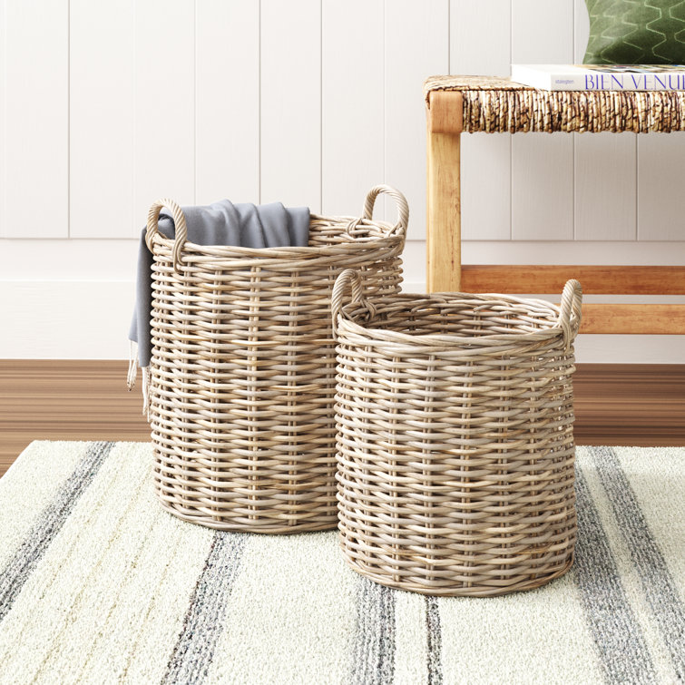 Large rattan deals basket